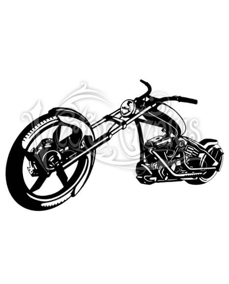 468x580 Dynamic Chopper Motorcycle Clipart