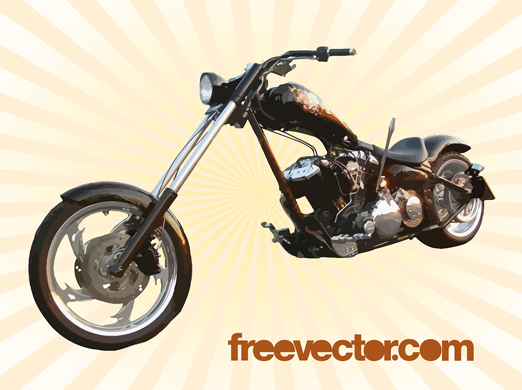 1024x765 Harley Chopper Vector Art Graphics