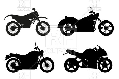 400x267 Silhouettes Of Racing Motorcycle, Cruiser And Classic Chopper