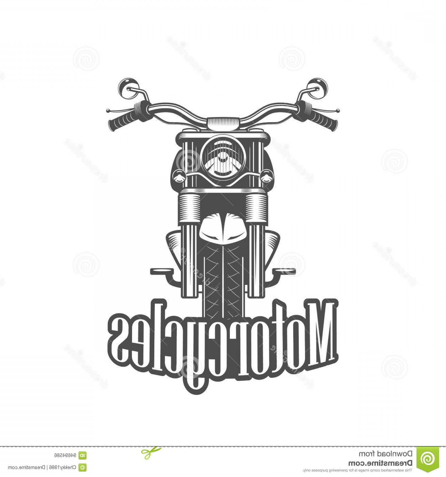 1560x1668 Stock Illustration Chopper Motorcycle Front Side Isolated White