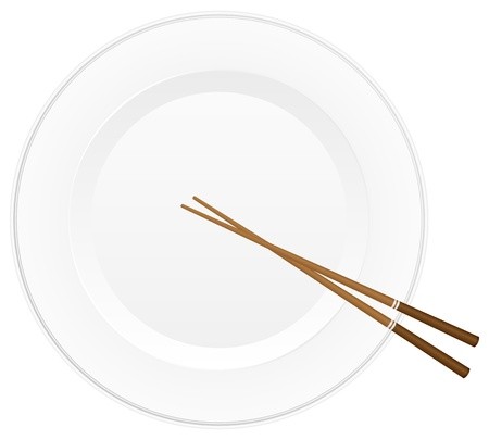 Empty White Plate With Chopsticks Vector Illustration Royalty 450x405 Empty White Plate With Chopsticks Vector Illustration Royalty