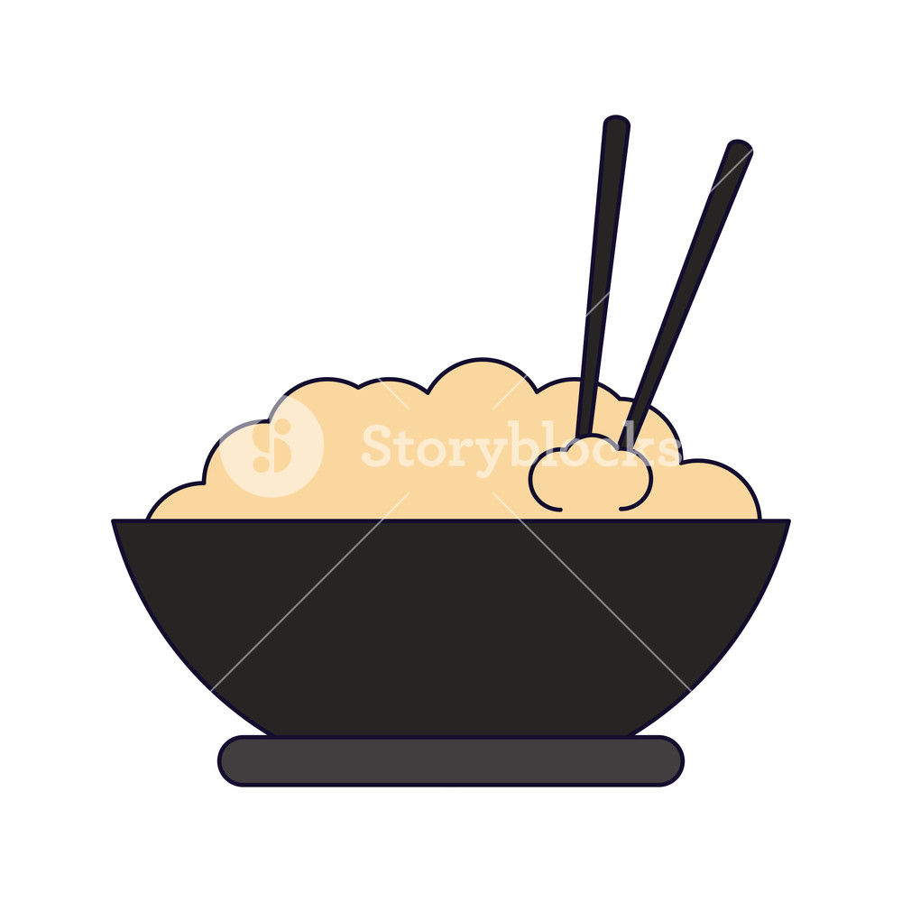 Rice Bowl With Chopsticks Vector Illustration Graphic Design 1000x1000 Rice Bowl With Chopsticks Vector Illustration Graphic Design