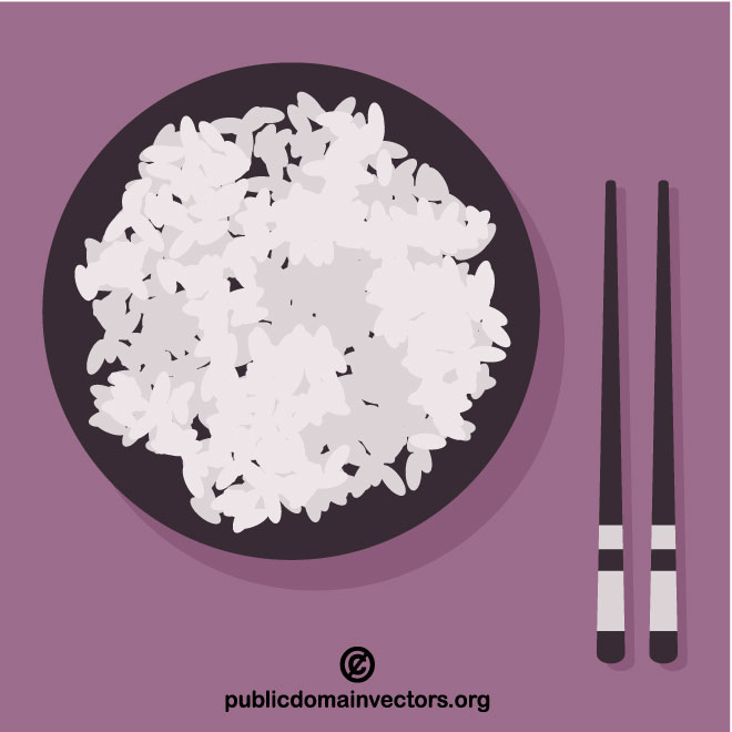 Rice Chopsticks Vector Graphic 660x660 Rice Chopsticks Vector Graphic