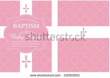 450x322 Pink Girls Baptismchristening Invitation With Quatrefoil