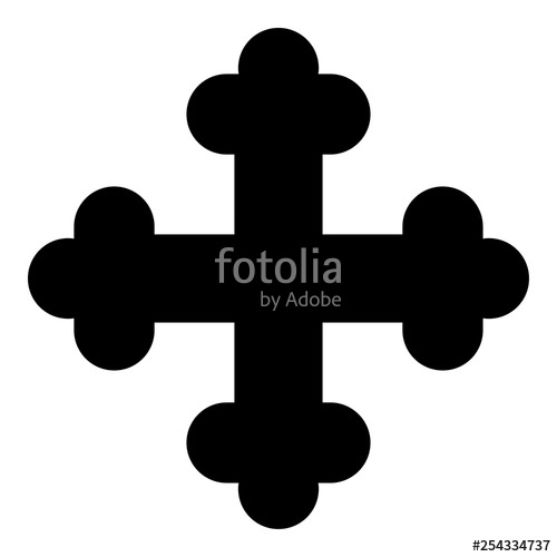 500x500 Cross Trefoil Shamrock Cross Monogram Religious Cross Icon Black