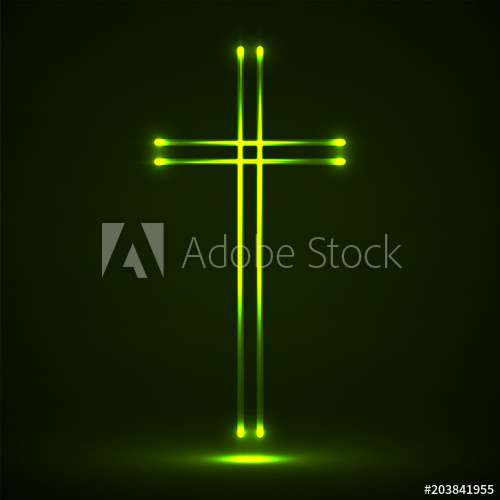500x500 Glowing Christian Cross Religious Symbol Christianity Vector