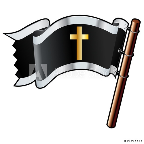 Christian Cross Icon On Pirate Flag 500x500 Christian Cross Icon On Pirate Flag