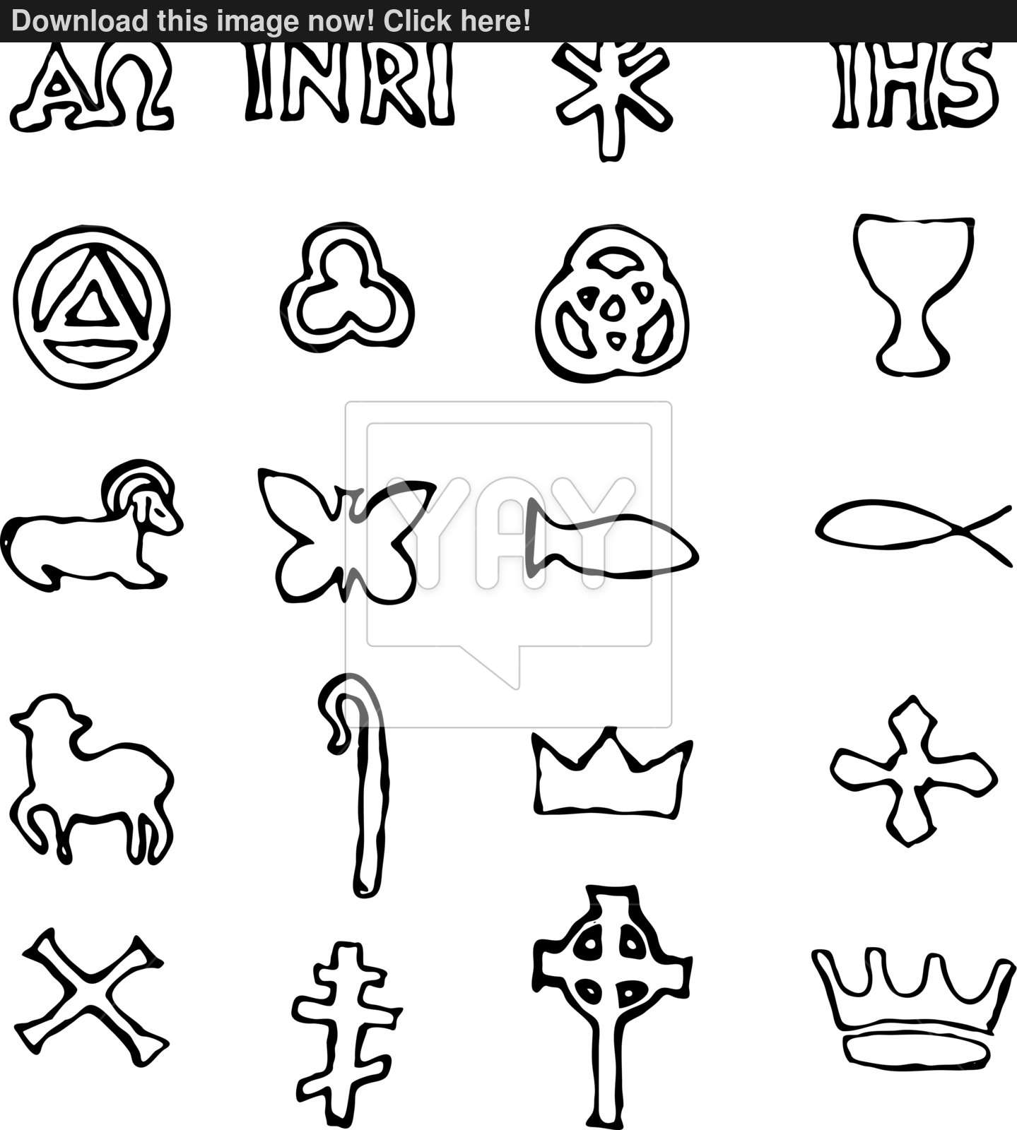 Set Of Illustration Of Traditional Christian Symbols Vector 1439x1600 Set Of Illustration Of Traditional Christian Symbols Vector