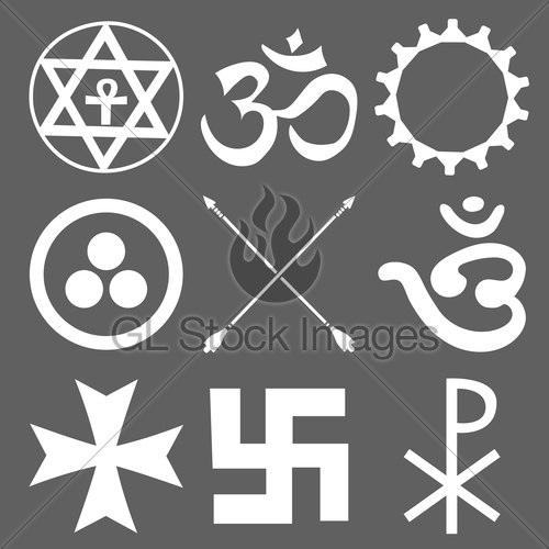 Vector Religious Symbols Set On Dark Background Gl Stock Images 500x500 Vector Religious Symbols Set On Dark Background Gl Stock Images