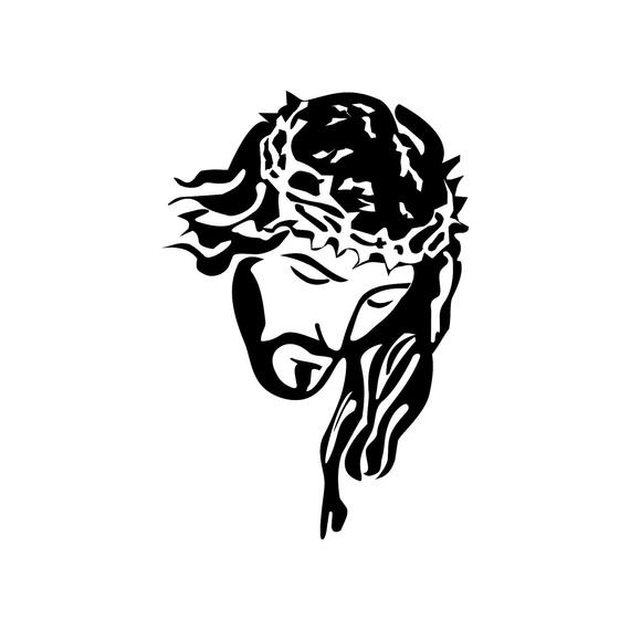 570x570 Jesus Head For Silhouette Cricut Christian Etsy