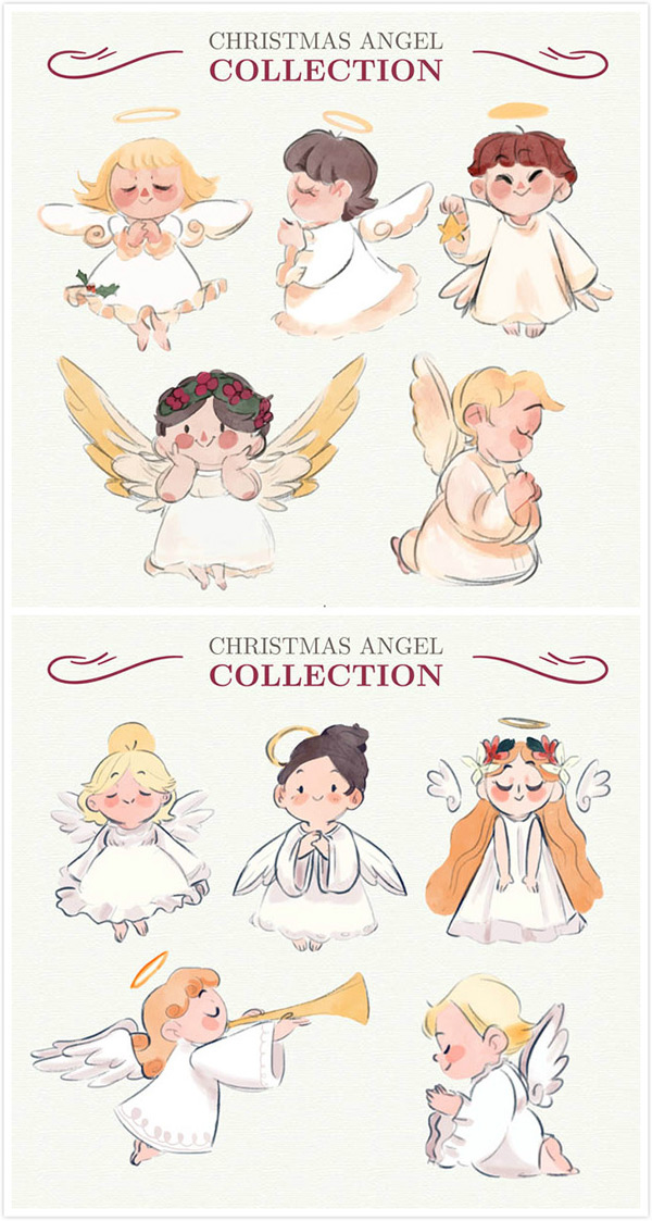 600x1123 Designer Christmas Angel Vector