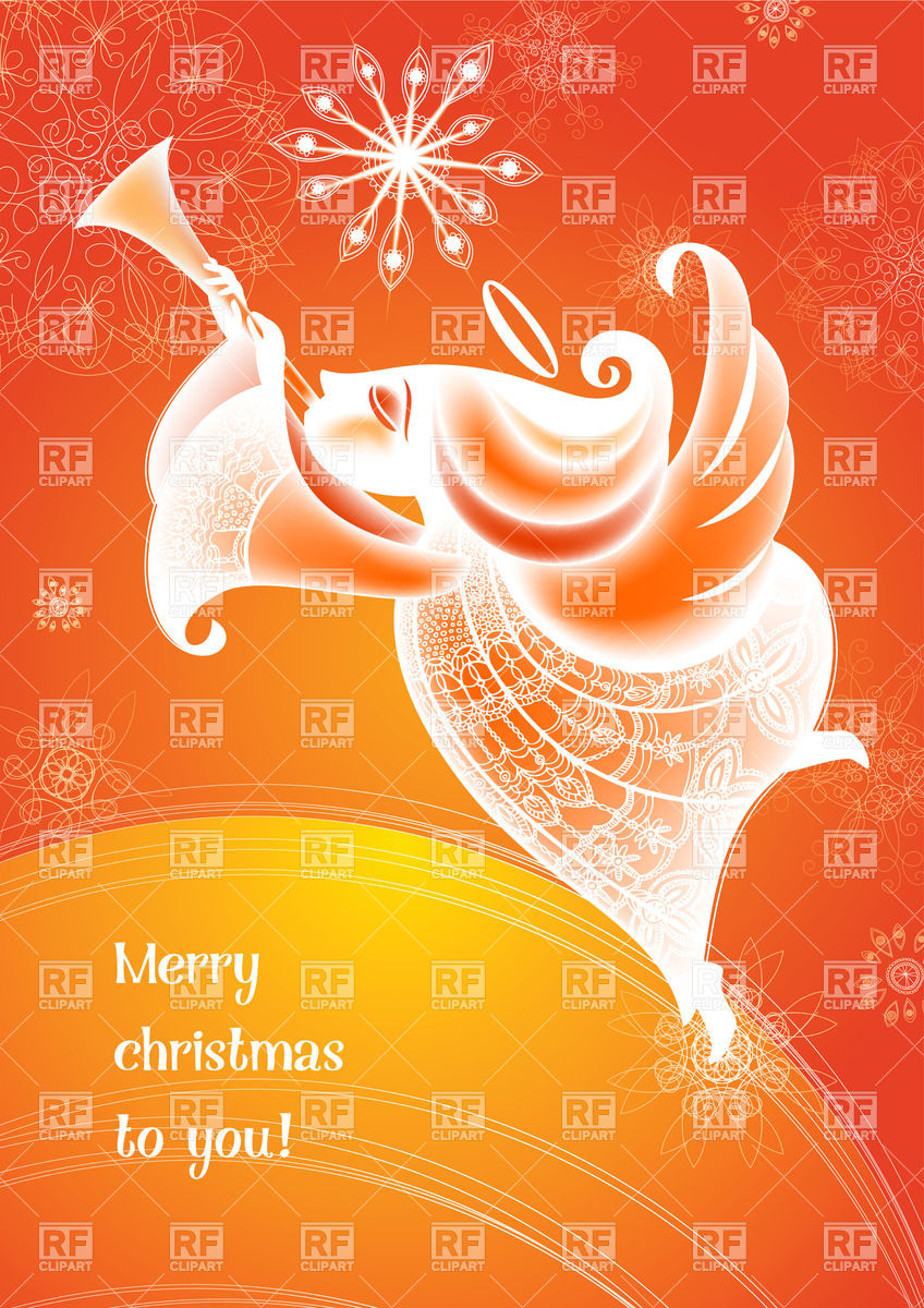 848x1200 Christmas Angel Playing The Horn Vector Image Of People