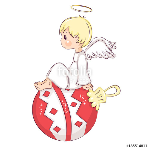 500x500 Cute Little Christmas Angel Vector Isolated On White Background