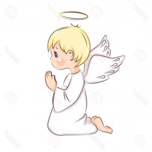 300x300 Photostock Vector Cute Little Christmas Angel Vector Illustration