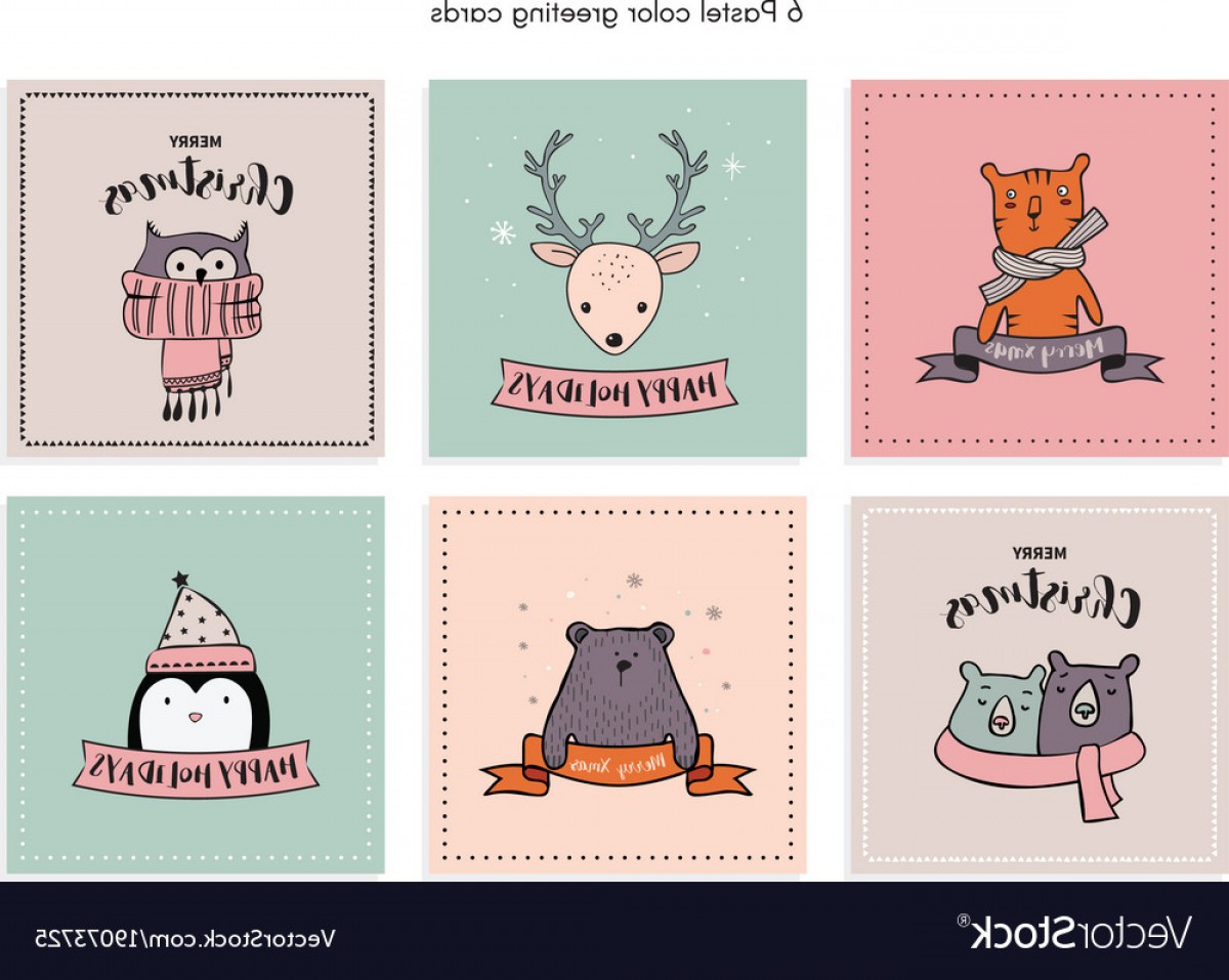 Christmas Card Set With Winter Animals Vector Lamaison 1200x957 Christmas Card Set With Winter Animals Vector Lamaison