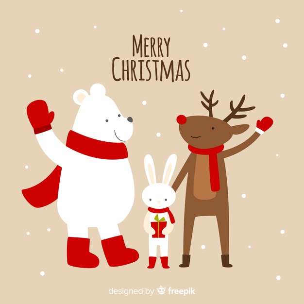 Christmas Animals Vector Free Download 626x626 Christmas Animals Vector Free Download