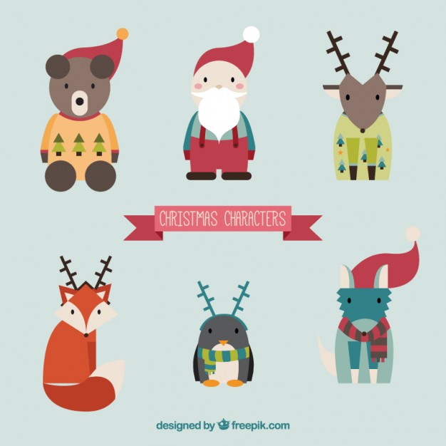 Cute Christmas Animals And Santa Claus Vector Free Download 626x626 Cute Christmas Animals And Santa Claus Vector Free Download