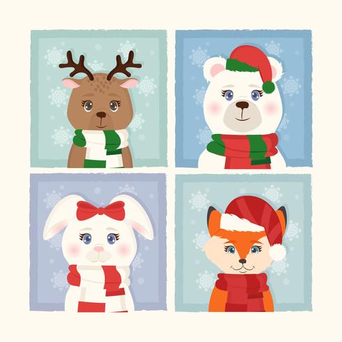 Vector Christmas Animals 490x490 Vector Christmas Animals