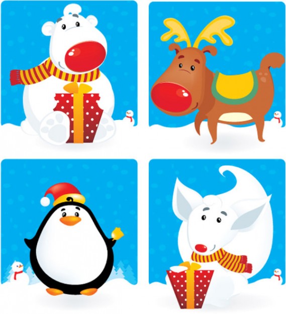 Christmas Animals With Sky Background Set Download Free Animal 569x626 Christmas Animals With Sky Background Set Download Free Animal