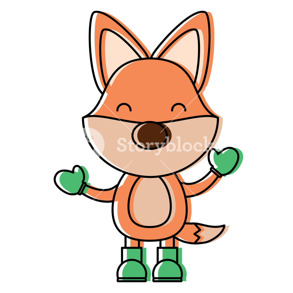 Cute Fox With Boots And Gloves Over White Background Christmas 1000x1000 Cute Fox With Boots And Gloves Over White Background Christmas