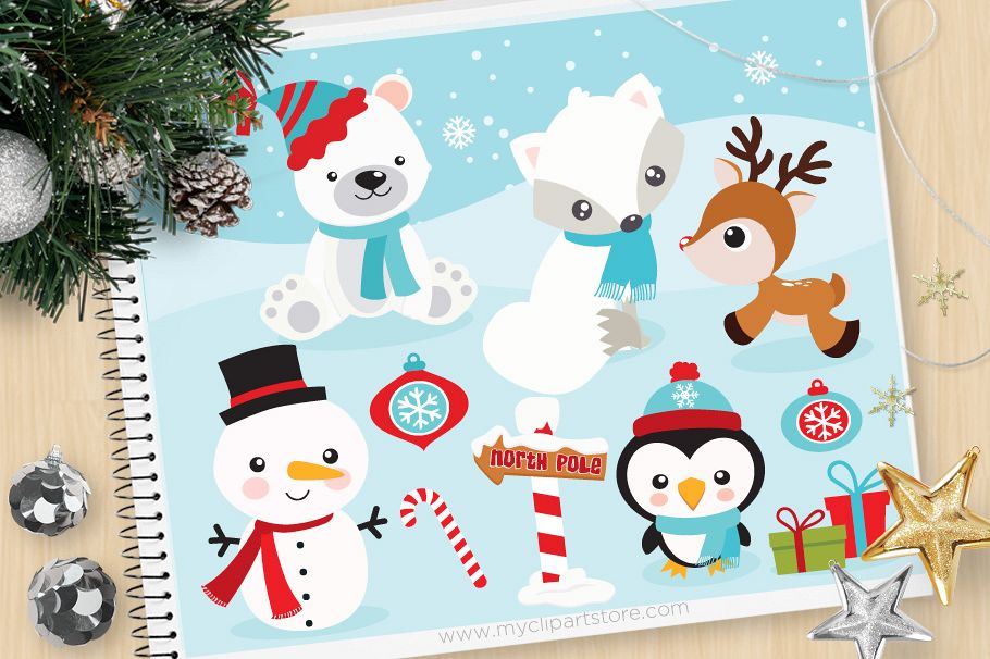 Christmas Animals Clipart, Winter 910x606 Christmas Animals Clipart, Winter