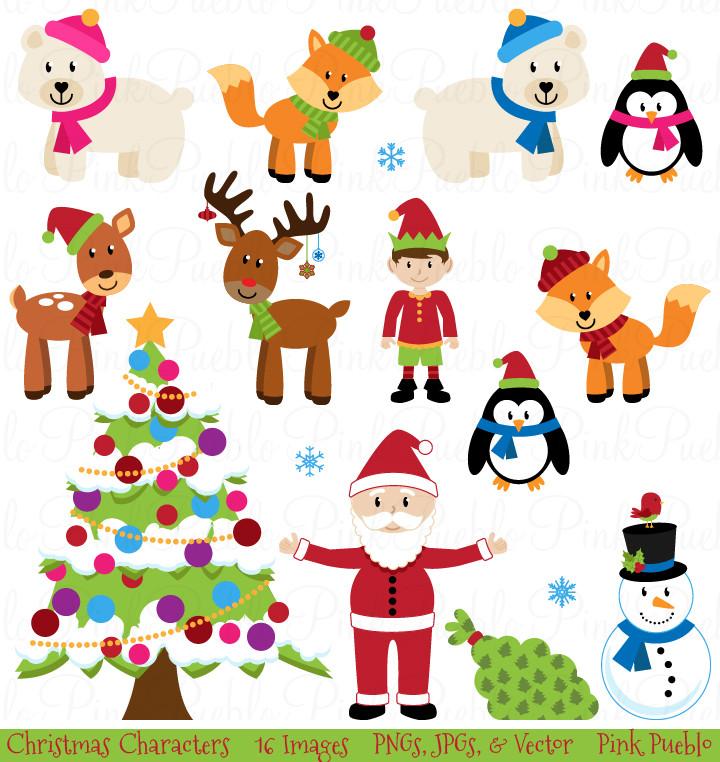 Christmas Animals Clipart Vectors Pinkpueblo 720x762 Christmas Animals Clipart Vectors Pinkpueblo