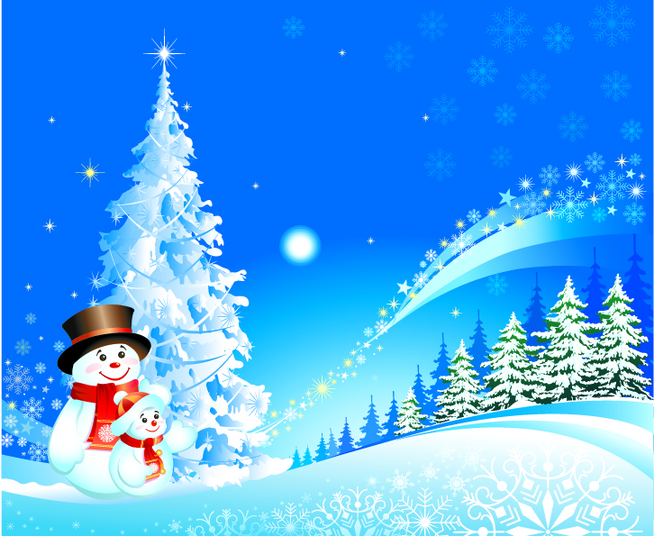 726x595 Cartoon Christmas Background