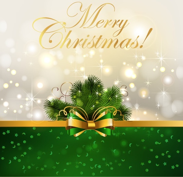 600x581 Christmas Background With Bow Vector Illustration Free Vector