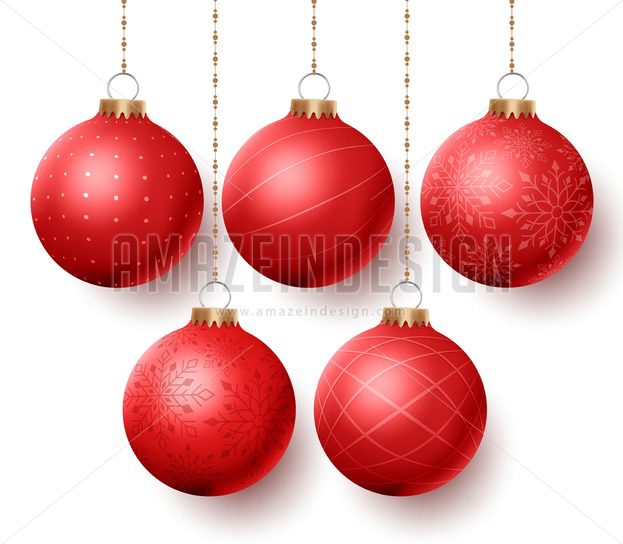 623x544 Christmas Balls Vector Set With Designs Isolated