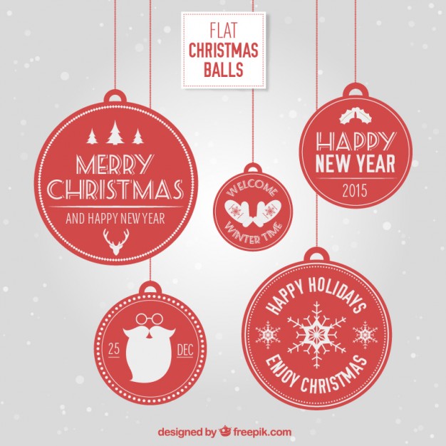 626x626 Flat Christmas Balls Vector Free Download