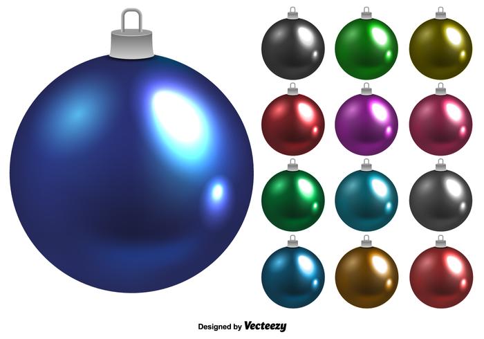 700x490 Shiny Vector Christmas Balls Set