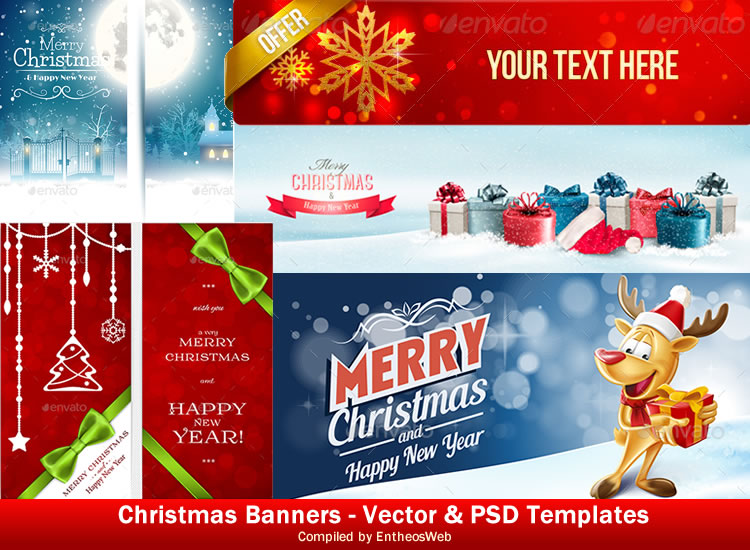 750x550 Christmas Banners Vector Templates Entheosweb