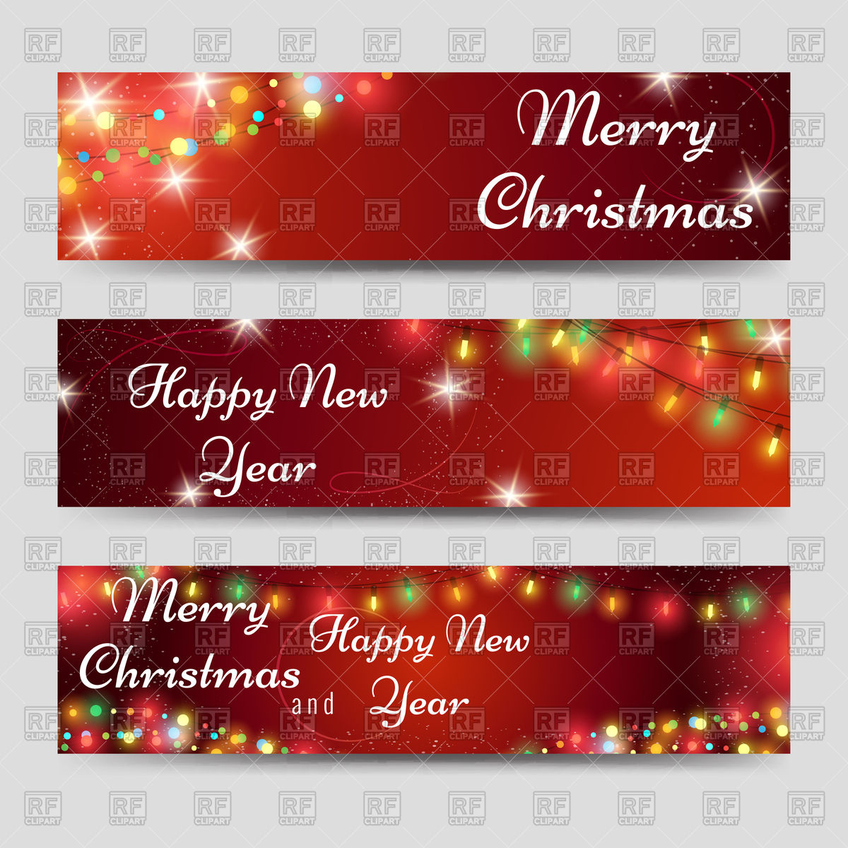 1200x1200 Christmas And New Year Banners Template Vector Image