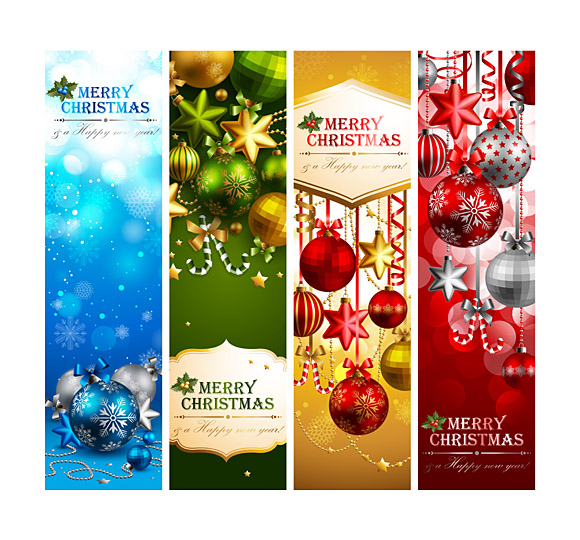580x540 Christmas Banner Design Vector Material