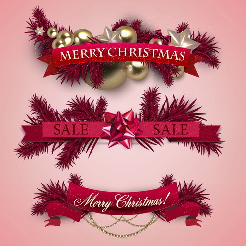 500x500 Christmas Banner Design Vectors Set Free Download
