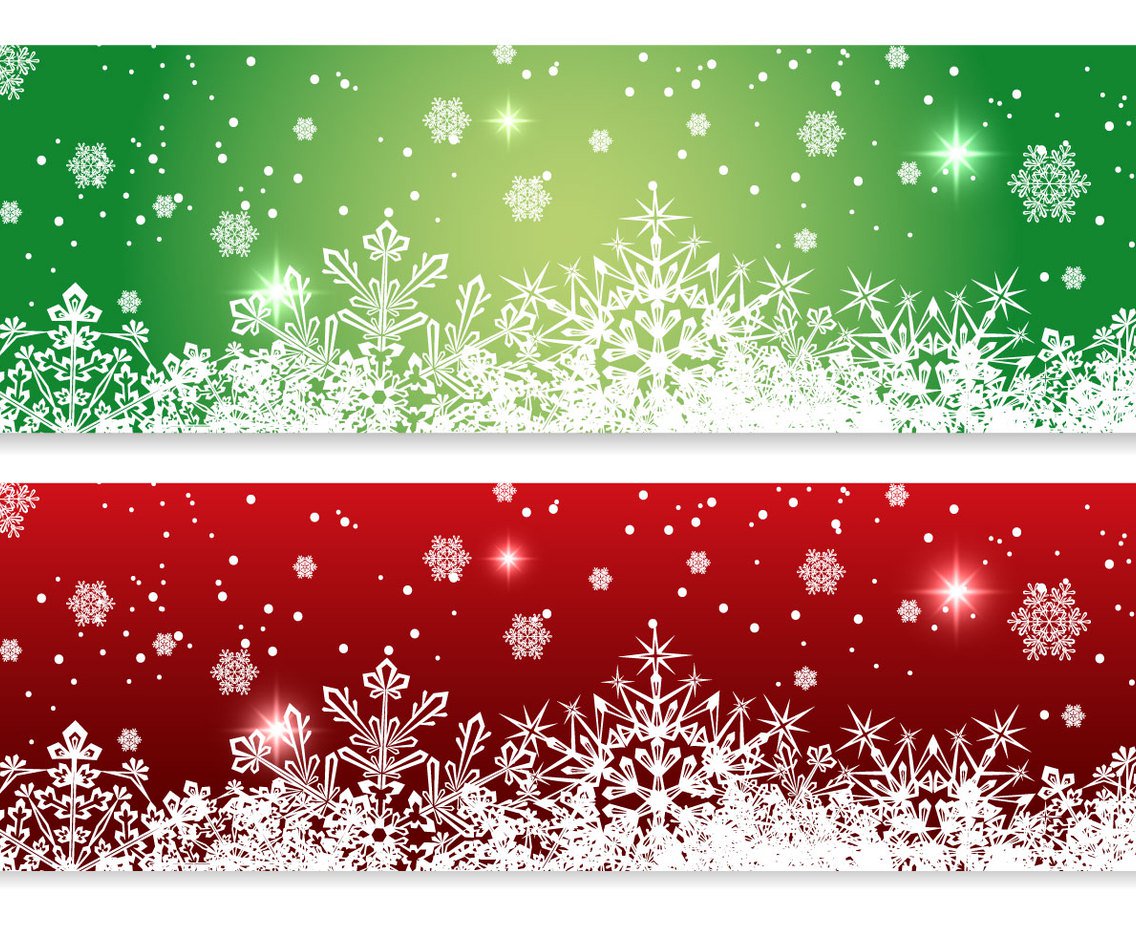 1136x936 Red And Green Christmas Banners Vector Art Graphics