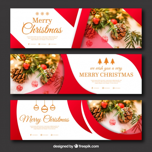 626x626 Set Of Abstract Christmas Banners Vector Free Download