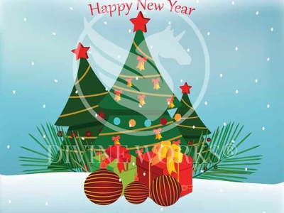 400x300 Christmas Banner Vector Illustration