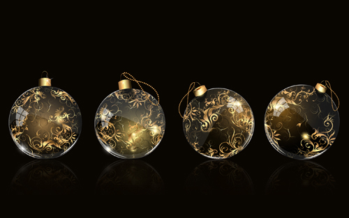 500x313 Glass Christmas Baubles Vector Material