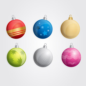 300x300 Six Free Vector Christmas Baubles Free Vectors Ui Download