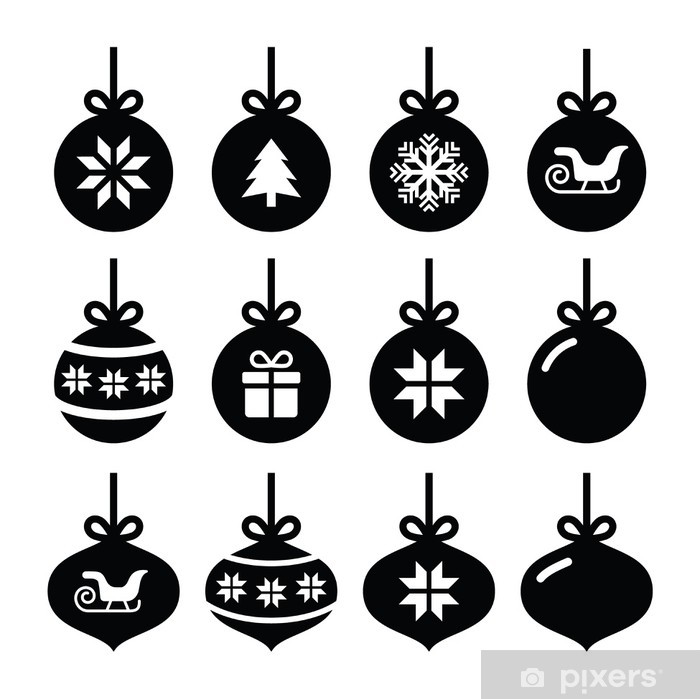 700x699 Christmas Ball, Christmas Bauble Vector Icons Set Wall Mural
