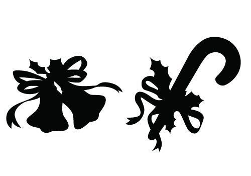 500x350 A Christmas Bell Vector And Christmas Stick Vector, Individually