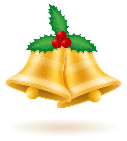 443x490 Christmas Gold Bells Vector Illustration