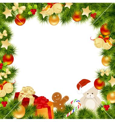 380x400 Christmas Card Border Vector