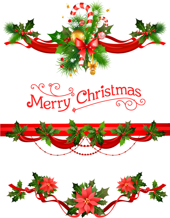 596x765 Christmas Borders Decor Vectors Set Free Download