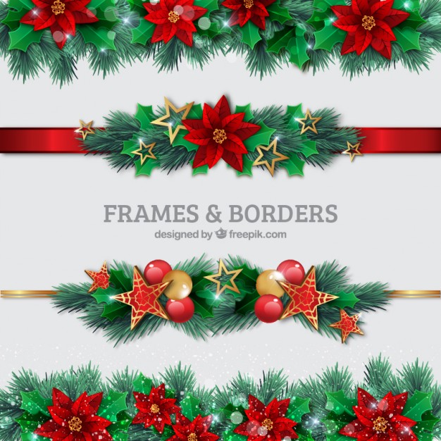 626x626 Christmas Borders Set Vector Free Download