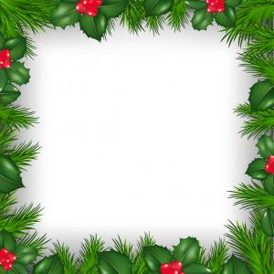 300x300 Christmas Border From Holly Berry Vector Newwaysys
