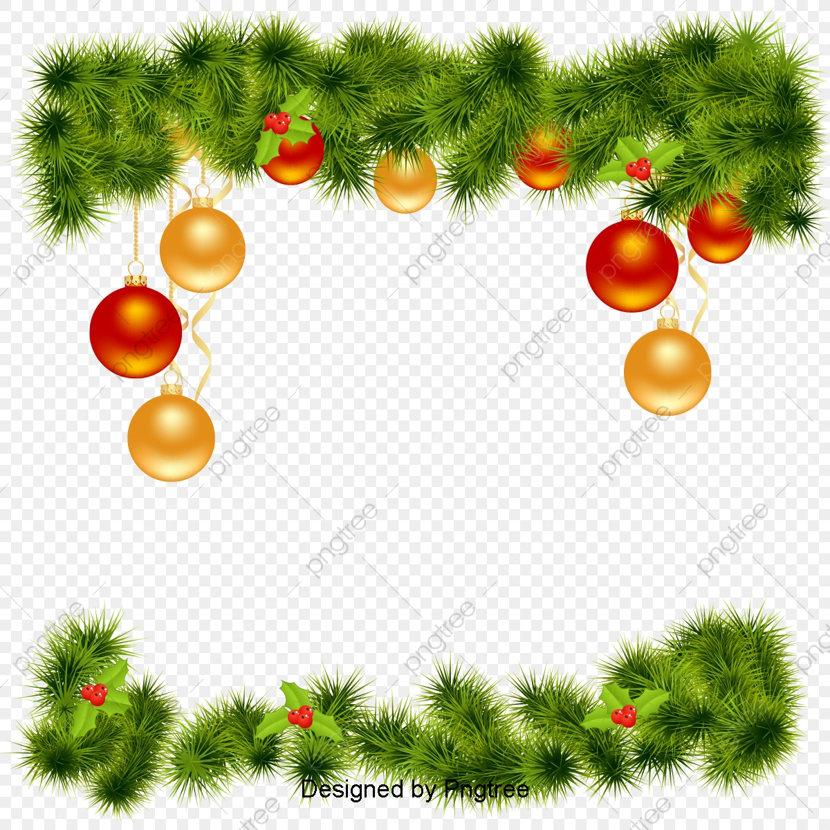 1200x1200 Vector Christmas Border, Pine, Flower, Christmas Elements Png