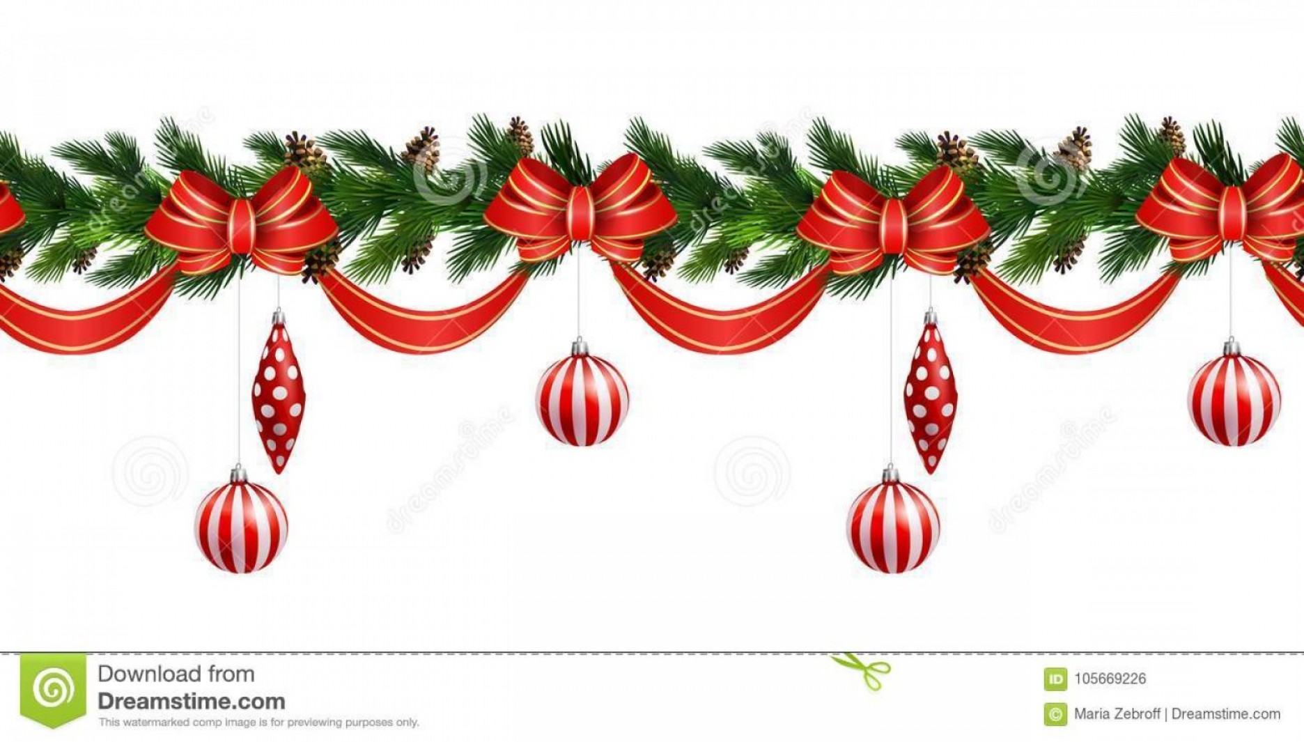 1872x1065 Vector Christmas Border Vector Christmas Border Pinecones Isolated