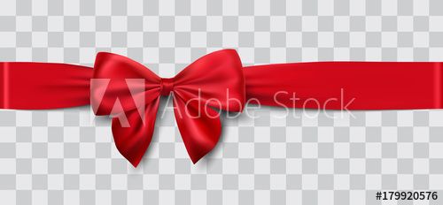 500x232 Red Satin Ribbon And Bow Vector Illustration Graphic Stuff